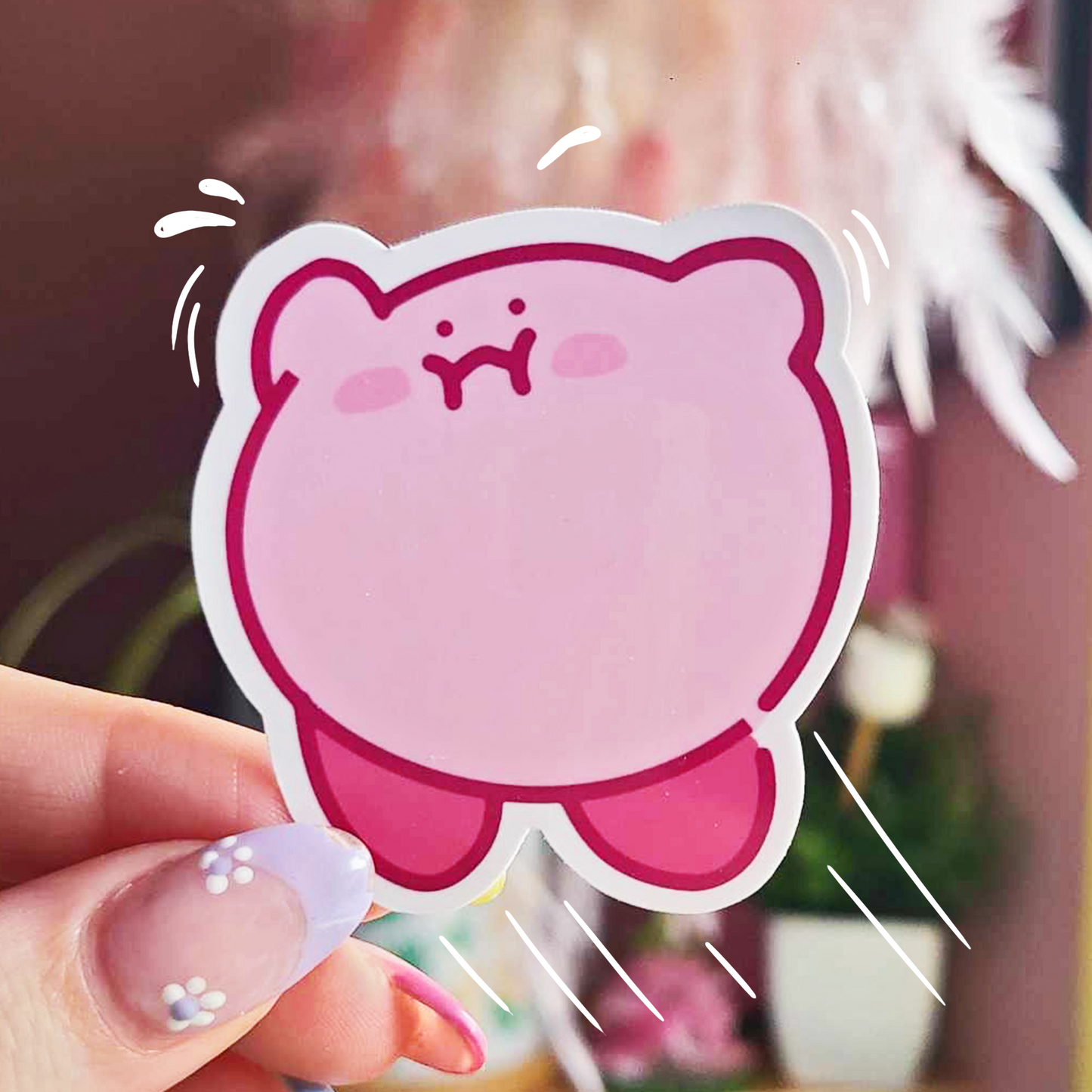 "PUFFCHEEK KIRB" VINYL STICKER